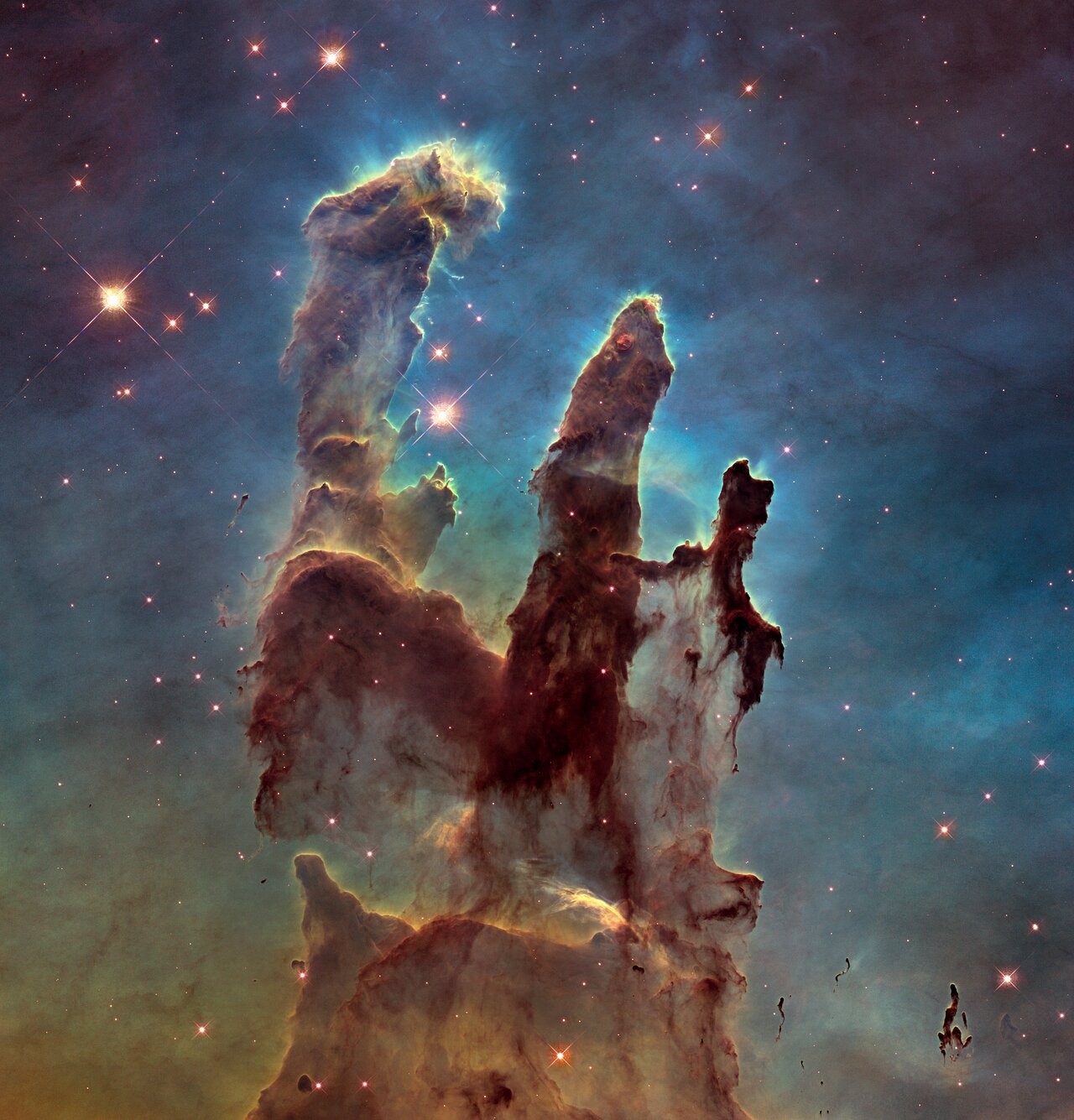 Teremtés oszlopai – New view of the Pillars of Creation — visible
